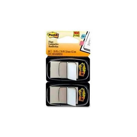 3M Post-it Flags, 1" Wide, White, 50 Flags/Dispenser, 2 Dispensers/Pack 680WE2